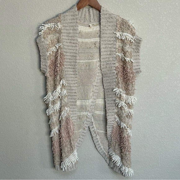 Anthropologie Moth Quinta Fringe Sweater Vest Oversized Size XS / S… - Picture 3 of 8